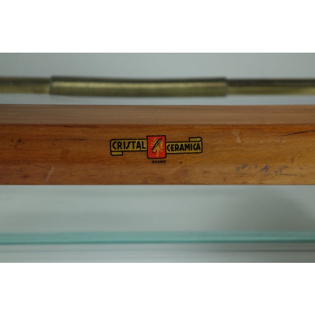 Mid-Century Modern Italian Design Wood Glass Magazine Rack, 1950s For Sale - Image 13 of 14