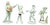 Vintage Porcelain Figurines from Hollohàza Manufactory, 1950s, Set of 4 For Sale