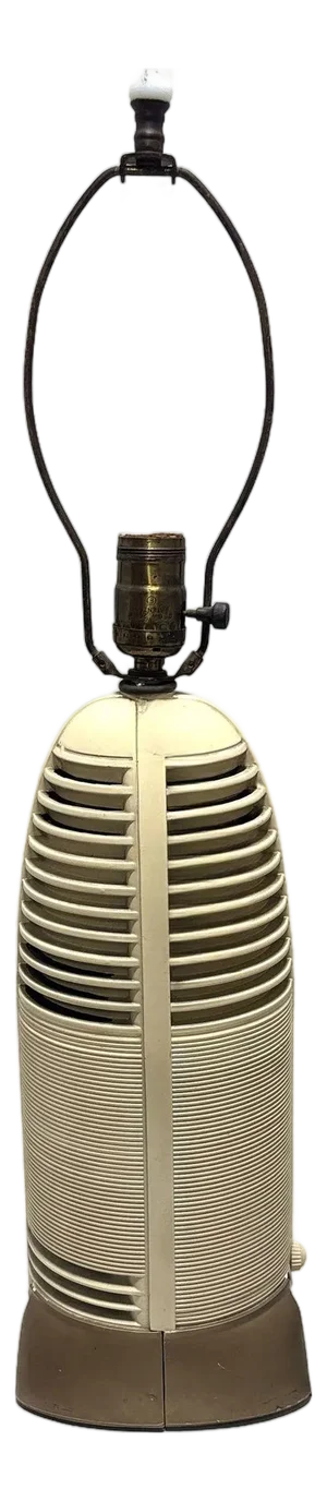 Mitchell "Lumitone" Streamline Art Deco Bakelite Am Radio Table Lamp, 1941