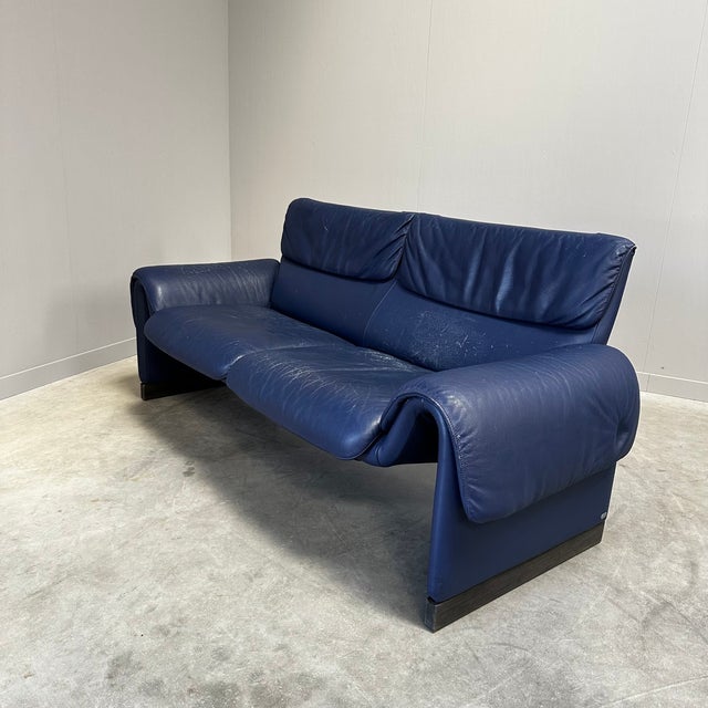 Vintage DS2011 Sofa in Blue Leather from de Sede, 1990s For Sale - Image 6 of 12
