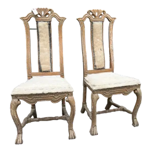 Mid 18th Century Swedish Baroque Chairs - Pair