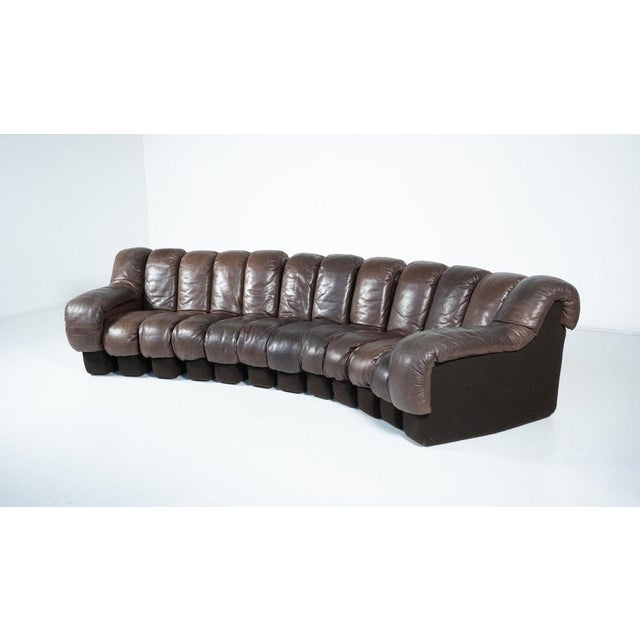 Black DS-600 Modular Sofa attributed to Berger, Peduzzi, Vogt & Ulrich for de Sede, 1970s, Set of 12 For Sale - Image 8 of 10