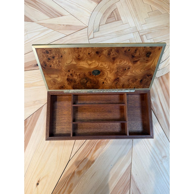 Dal Negro Treviso Burl Wood and Brass Playing Card Box For Sale - Image 4 of 7