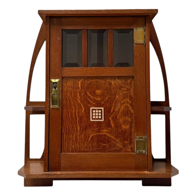 Arts & Crafts Wall Cabinet in Oak from Onder den Sint Maarten, 1900s For Sale