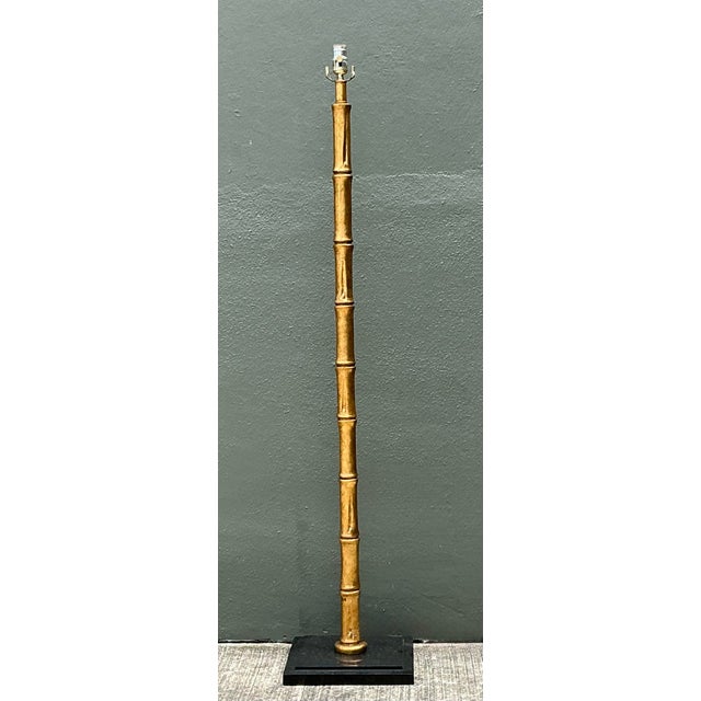 Vintage Gilt Bamboo Floor Lamp For Sale - Image 12 of 12