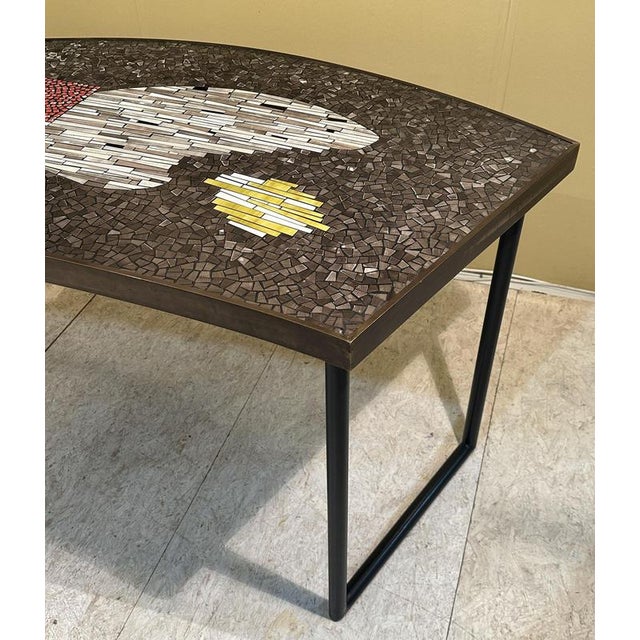 1960s Free-Form Metal and Stone Mosaic Console Table attributed to Berthold Muller, 1960s For Sale - Image 5 of 13