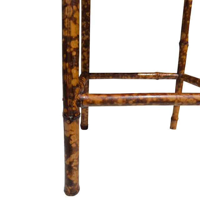 Late 19th Century Antique English Tortoiseshell Bamboo Tall Side Table or Plant Stand, Circa 1900 For Sale - Image 5 of 11