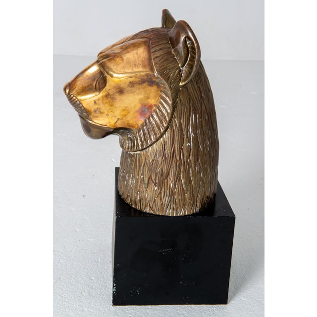 Brass Lion Bust by Chapman Manufacturing, Mid-Century Modern, 1970s For Sale - Image 10 of 13