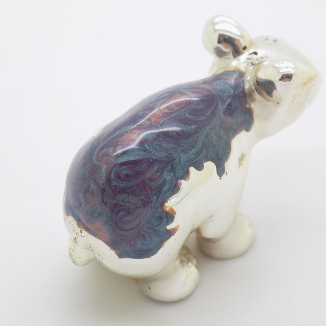 Vintage Italian Sterling Silver 925 and Purple Enameled Bear Cub Miniature from Ottaviani, Rome, 1980s For Sale - Image 6 of 15
