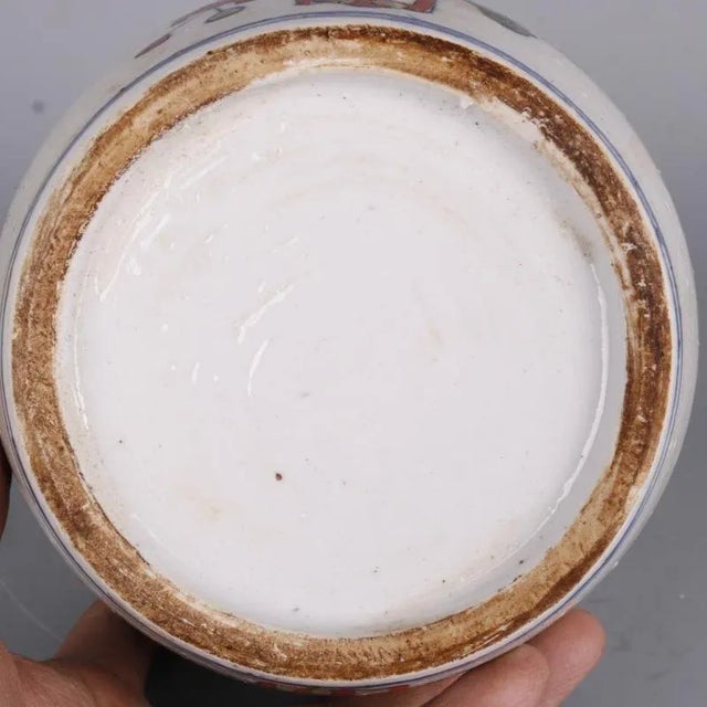 Chinese Vintage Ceramic Pot,Famille Verte Porcelain Tea Jar Hand Painted Flowers Pattern For Sale In Seattle - Image 6 of 10