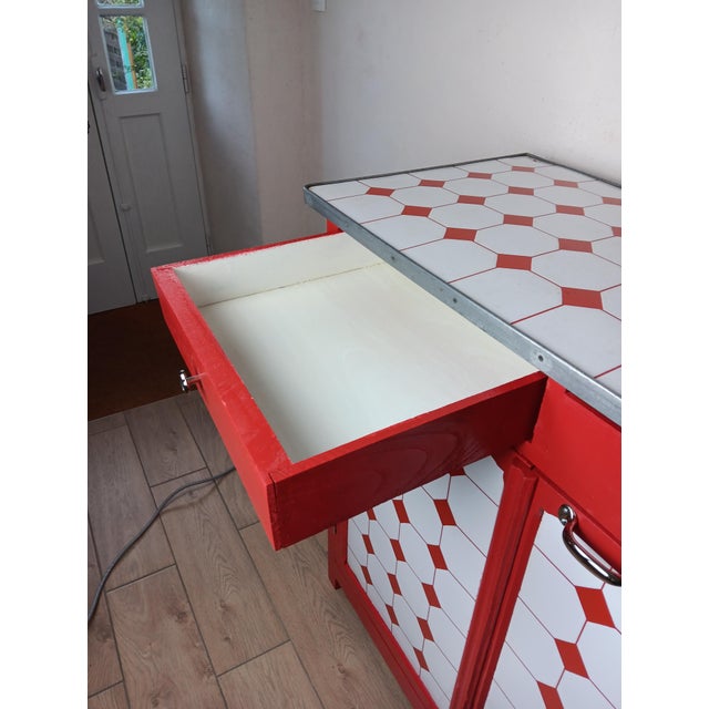 Parisian-Style Enameled Sheet Metal Sideboard, 1930s For Sale - Image 15 of 18