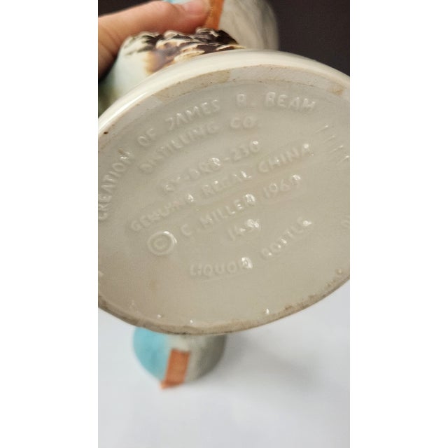 1960s Jim Beam “Beam’s Trophy” Blue Jay Figural Bourbon Decanter – Western Americana, 13” For Sale - Image 10 of 18