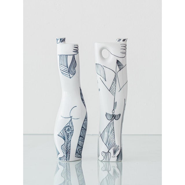 Anthropomorphic Figural Vases by Sargadelos, Set of 2 For Sale - Image 3 of 13