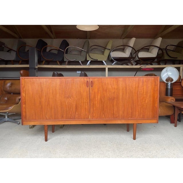 Mid-Century Danish Teak Tambour Sideboard 1960s For Sale - Image 11 of 18