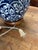 Contemporary Ralph Lauren Blue and White Cobalt Ikat Ginger Jar Lamp With White Line Shade For Sale - Image 9 of 9