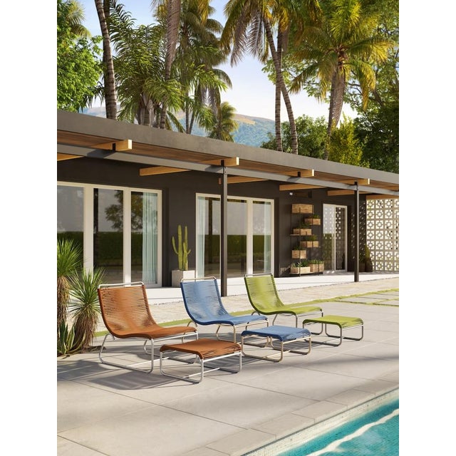 Brown Jordan Walter Lamb Aluminum Arm Chair, Mica frame with Marine fabric For Sale - Image 12 of 12