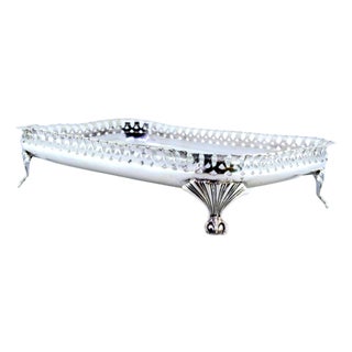 Plain Silver Ticket Booth with Grate Resting on Four Claw-Shaped Feet For Sale