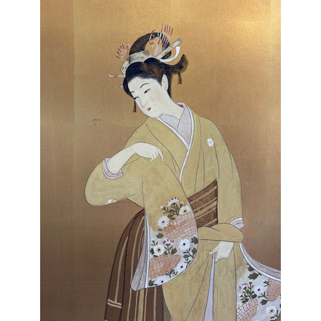 1950s Large Japanese Screen/Panel Art For Sale - Image 5 of 5