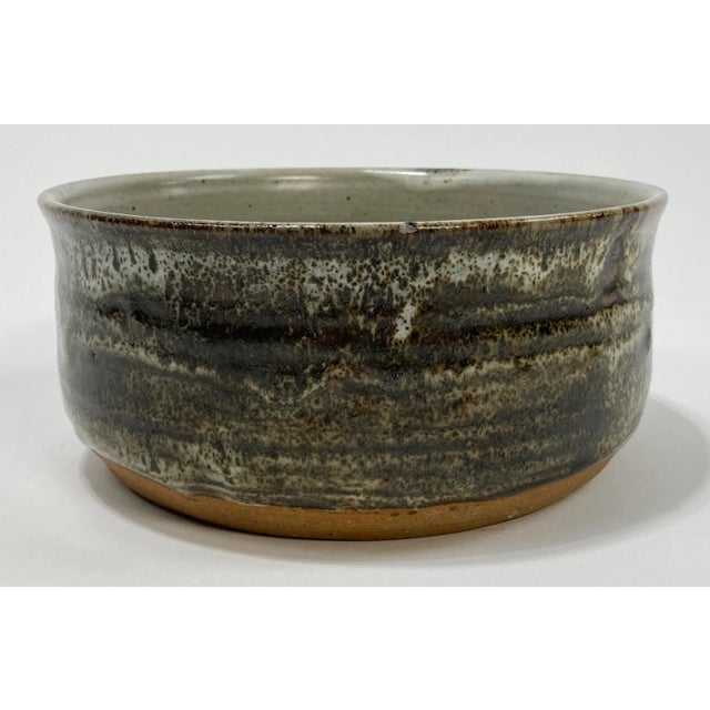 Late 20th Century Vintage Two Tone Drip Glaze Matcha Bowl For Sale - Image 5 of 7