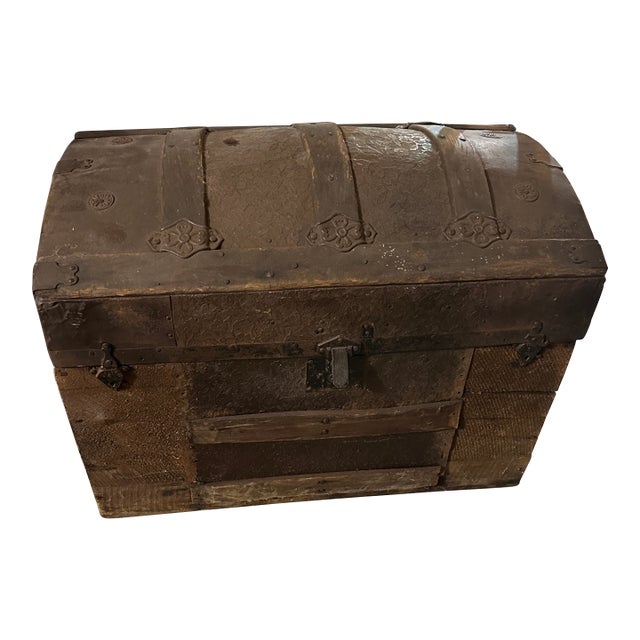 Vintage Wooden Chest With Latches- Condition Issues For Sale