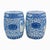 Late 20th Century Late 20th Century Pair of Blue and White Chinoiserie Porcelain Garden Stools For Sale - Image 5 of 14