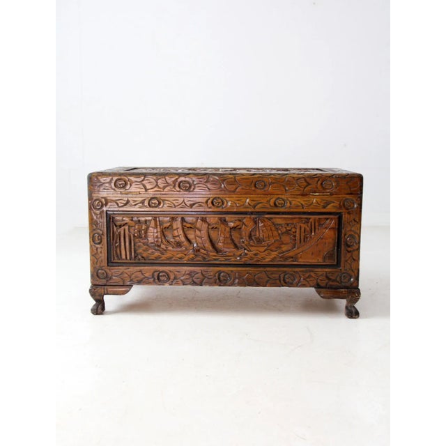 Mid 20th Century Antique Chinese Camphor Wood Chest For Sale - Image 5 of 16