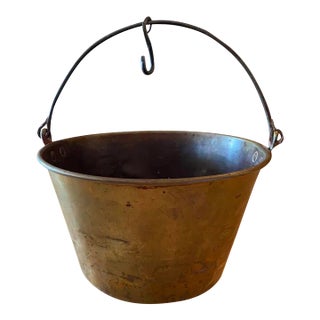 Antique Late 19th Century Brass & Iron Pail or Bucket Signed Hw Hayden the Waterbury Brass Co. For Sale