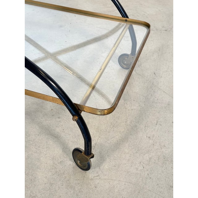 Brass and Glass Bar Trolley, 1960s For Sale - Image 15 of 17