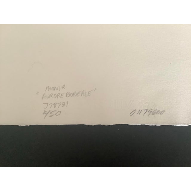 Aqua Signed 1985 Etching by Islam Monirul (Monir) — Aurore Boreale For Sale - Image 8 of 12
