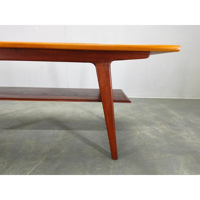 Wood Danish Mid-Century Teak Coffee Table with Shelf, 1960s For Sale - Image 7 of 12
