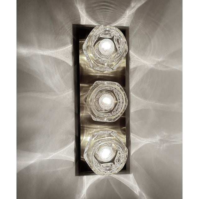 Silver Vintage Glass Sconces from Peill & Putzler, 1970s, Set of 2 For Sale - Image 8 of 18