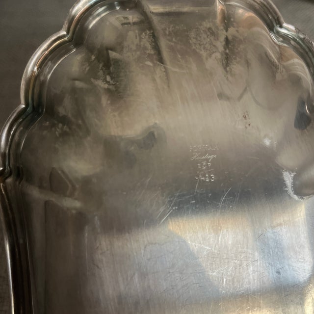 Gorham 1990s Small Vintage Silver Plated Plate For Sale - Image 4 of 6