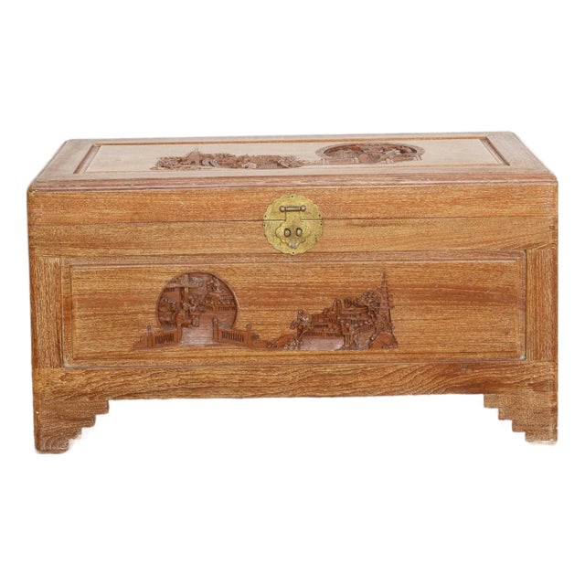 Vintage Chinese Finely Carved Chest For Sale
