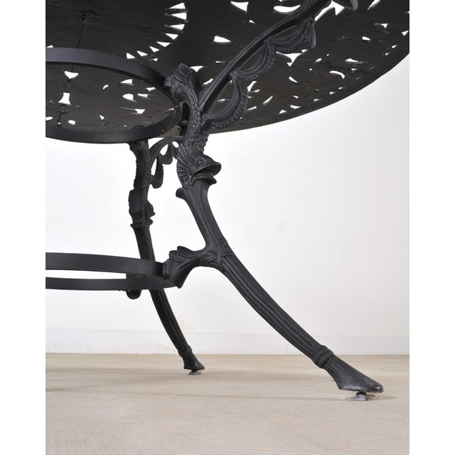 Charcoal Kenneth Lynch Style Star and Dolphin Garden Table and Six Chairs For Sale - Image 8 of 18