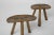 1950s Italian Primitive Wooden Stools, 1950s, Set of 3 For Sale - Image 5 of 6