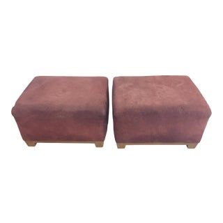 Late 20th Century Rust Suede Ottomans For Sale