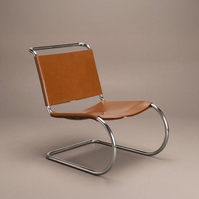 Knoll Rare Knoll Mr30/5 Lounge Chairs in Leather by Mies Van Der Rohe for Knoll, Pair, Attributed For Sale - Image 4 of 12