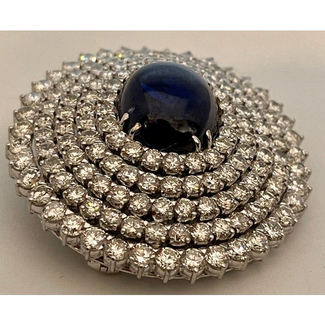 GIA Certified 18.41 Ct Sapphire & 21 Ct Diamond VVS/E-F Color Pin Set 18 KWG For Sale - Image 9 of 18