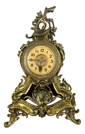Vintage French Style Brass Decorative Mantel Clock