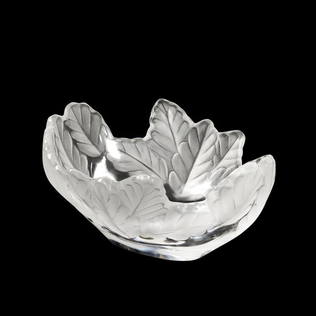 Mid-Century Modernist Lalique "Compiegne" Frosted & Clear Glass Bowl For Sale - Image 9 of 17