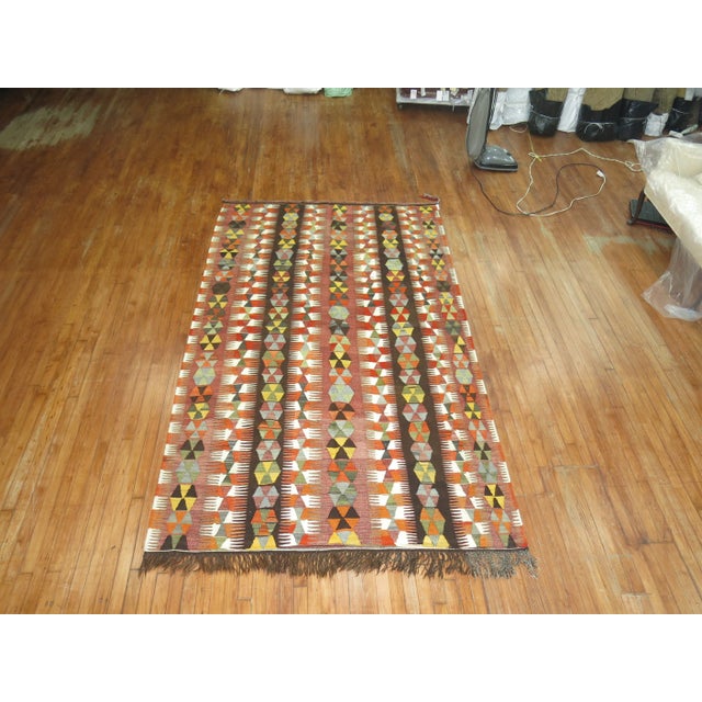 Tribal Mid 20th Century Tribal Kilim, 5'7'' X 9'6'' For Sale - Image 3 of 5
