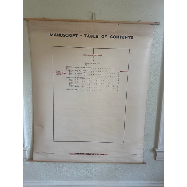 Mid-Century Modern Vintage 1969 Typing Instruction Pull-Down Chart – Secretary School Poster --Poster B For Sale - Image 3 of 6