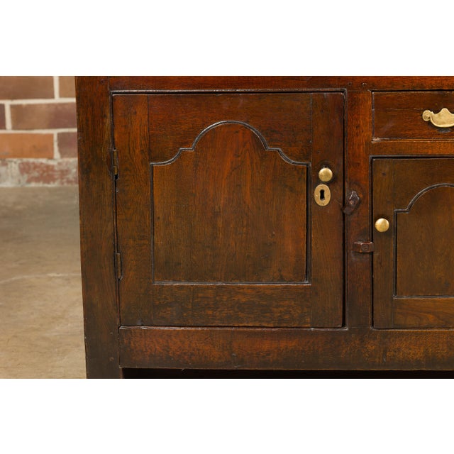 English 19th Century Oak Buffet with Four Drawers and Three Doors For Sale - Image 12 of 12