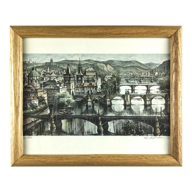 Limited Edition Lithography Prague Signed and Numbered For Sale