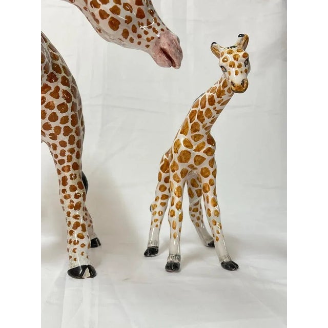 1970's Pair of Large Italian Ceramic Giraffes For Sale In New York - Image 6 of 12