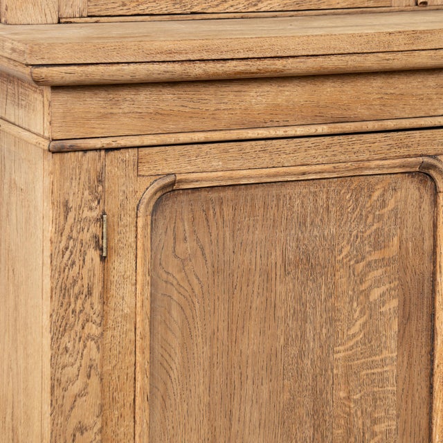 Wood Mid-19th Century Large French Bleached Oak Bookcase Display Cabinet For Sale - Image 7 of 9