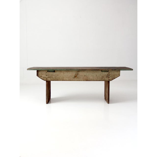 Farmhouse Antique Primitive Farmhouse Bench For Sale - Image 3 of 18