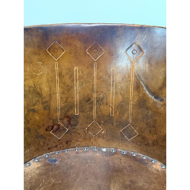 Viennese Secession Geometric Leather Tub Armchairs from Josef Hoffmann, 1905, Set of 2 For Sale - Image 13 of 15