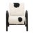 Handcrafted teak arm chair upholstered in genuine goat hide. A gracefully curved solid teak frame creates a bold...
