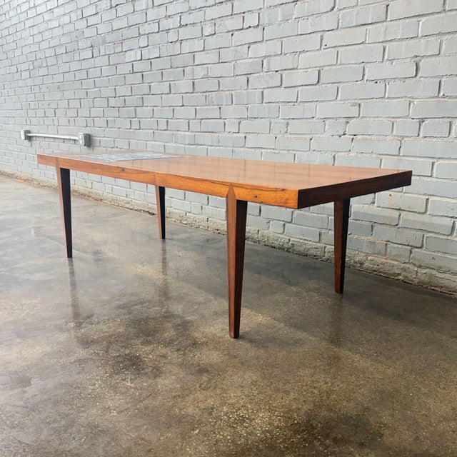 Severin Hansen 1950s Rosewood Coffee Table/Bench With Tile Inlay by Severin Hansen For Sale - Image 4 of 11